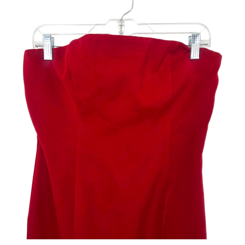 RSVP BB Dakota Nordstrom Midi Strapless Cocktail Party Dress NEW Womens 6 Red - Picture 6 of 9